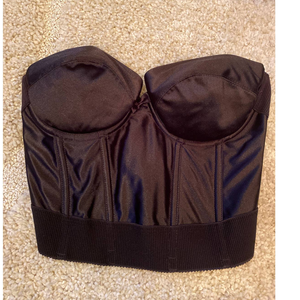 Wonderbra black satin bustier corset top